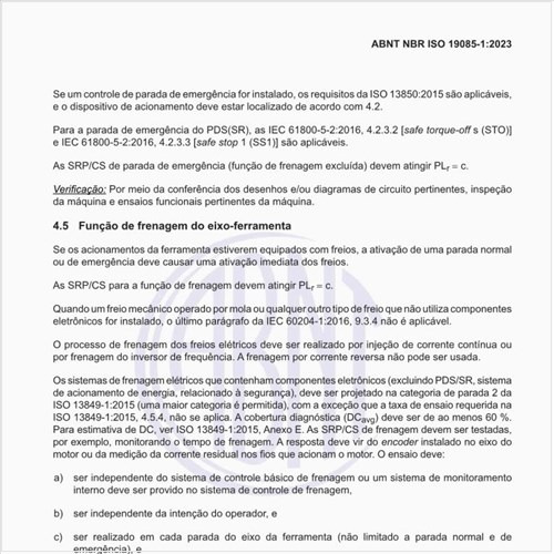 Qual a função de frenagem do eixo-ferramenta?