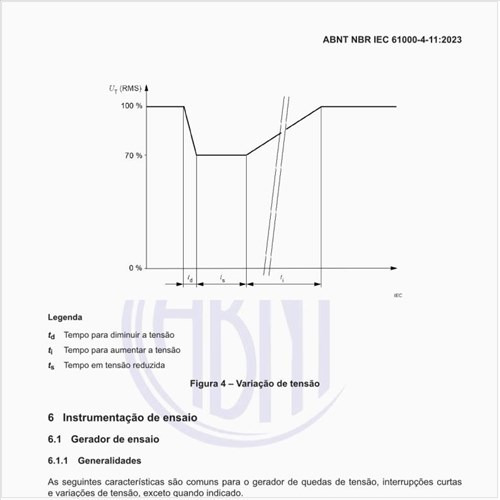 Quais são as características do gerador de quedas de tensão, interrupções curtas e variações de tensão?