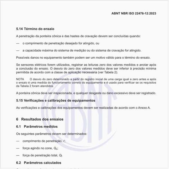 Como deve ser realizado o término do ensaio?