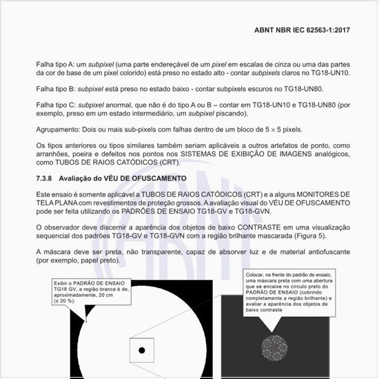 Como deve ser o ensaio de avaliação do véu de ofuscamento?