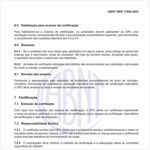 Qual deve ser a habilitação para exames de certificação?