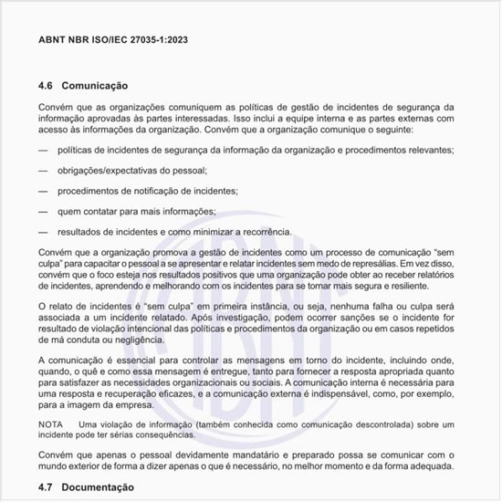 Qual deve ser a documentação sobre o incidente?