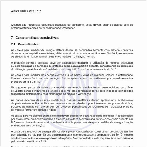 Quais são as características construtivas das caixas?