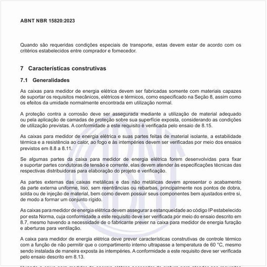 Quais são as características construtivas das caixas?