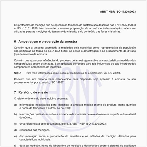 Como deve ser feita a amostragem e a preparação da amostra?