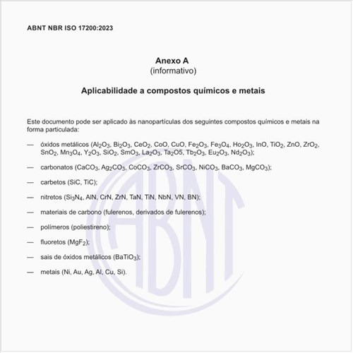 Qual é a aplicabilidade a compostos químicos e metais?