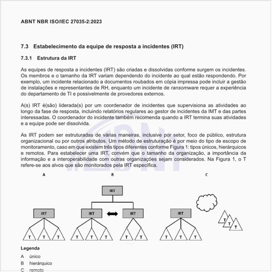 Como realizar o estabelecimento da equipe de resposta a incidentes (IRT)?