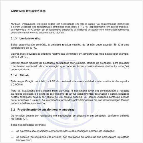 Qual deve ser o procedimento de ensaio geral e amostras?