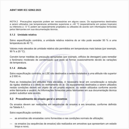 Qual deve ser o procedimento de ensaio geral e amostras?