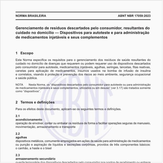 O que é o acondicionamento dos resíduos?