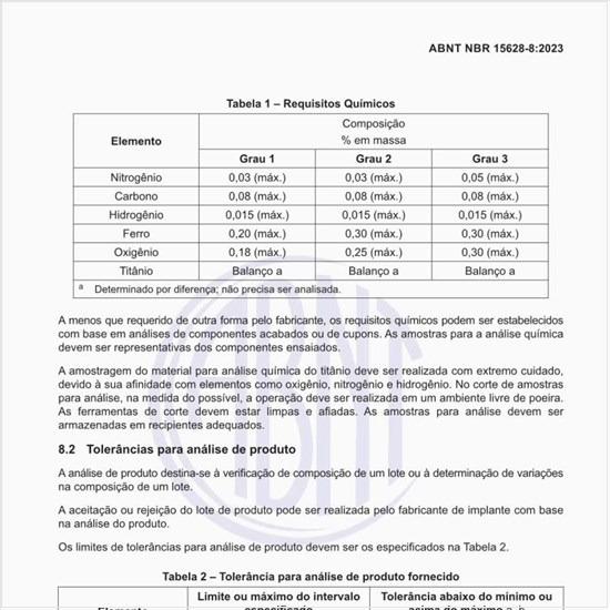 Quais são as tolerâncias para análise de produto?