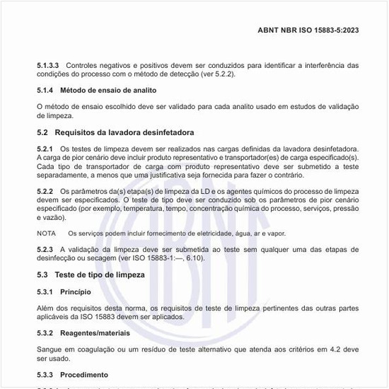 Como realizar o teste de tipo de limpeza?