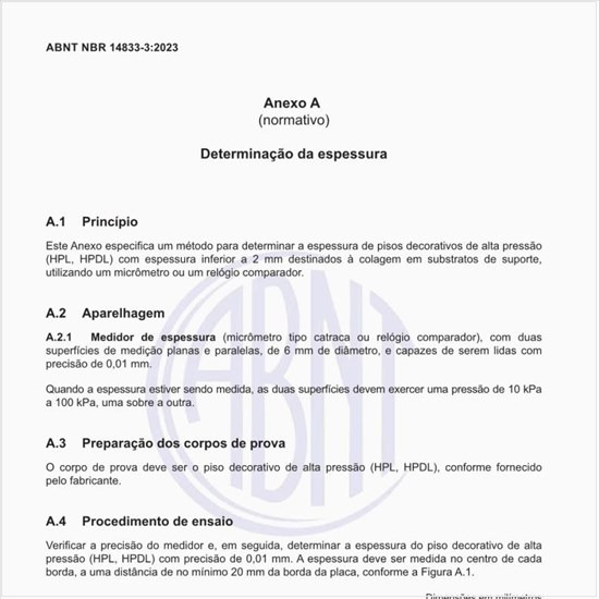 Como proceder para a determinação da espessura?