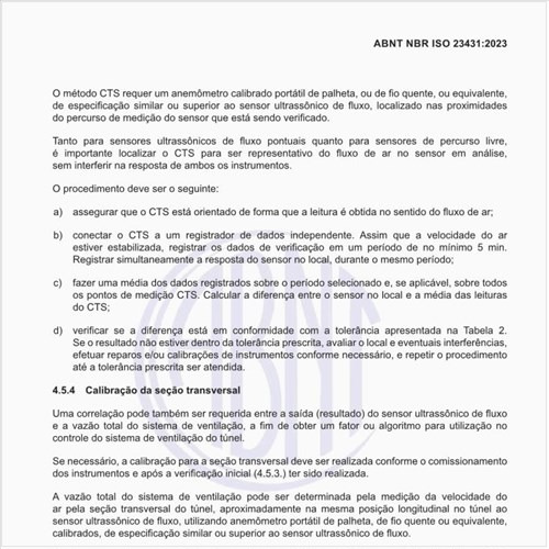 Como deve ser feita a calibração da seção transversal?