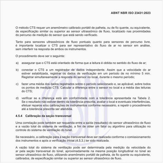 Como deve ser feita a calibração da seção transversal?