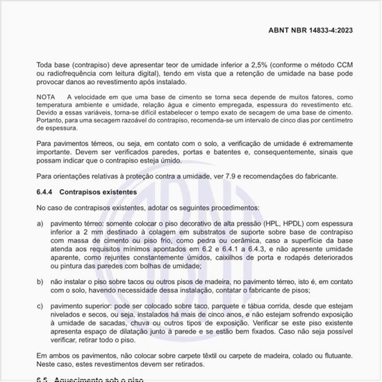 O que fazer em caso de contrapisos existentes?