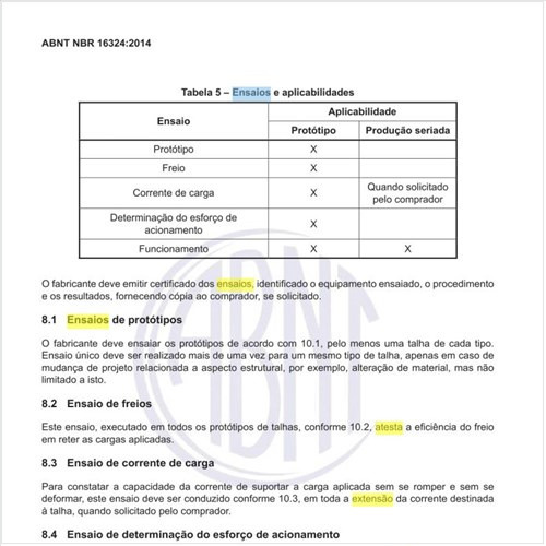 Quais são os ensaios a serem efetuados e suas aplicabilidades?