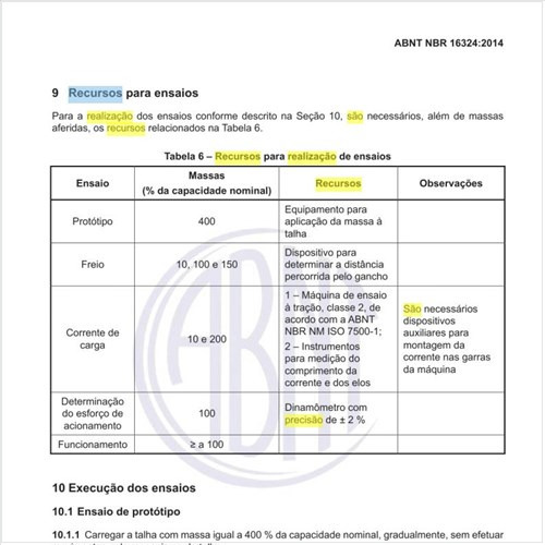 Quais são os recursos para realização de ensaios?