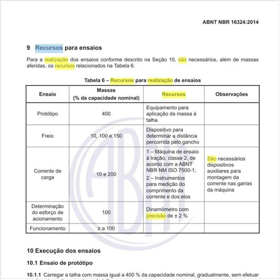 Quais são os recursos para realização de ensaios?