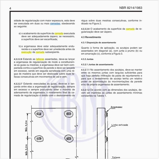 Como executar a colocação de taliscas para a execução de camada de regularização?