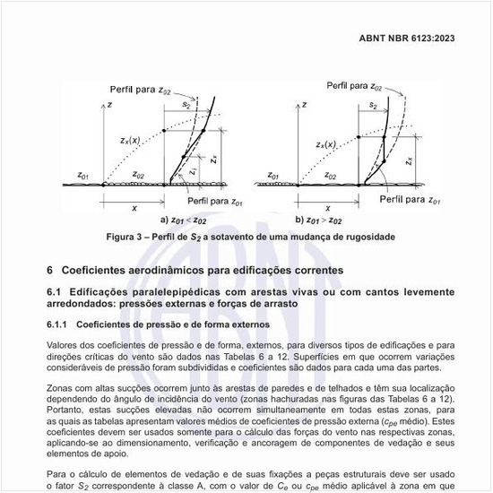 Quais são os coeficientes aerodinâmicos para edificações correntes?