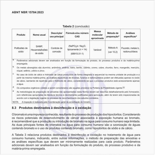 Quais são os produtos destinados à desinfecção e à oxidação?