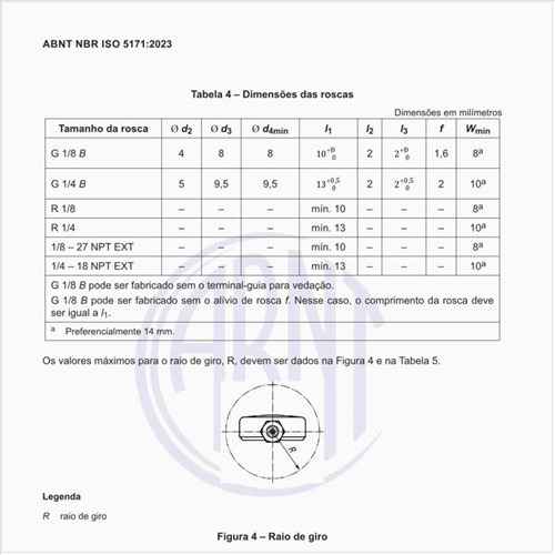 Quais são as dimensões das roscas?