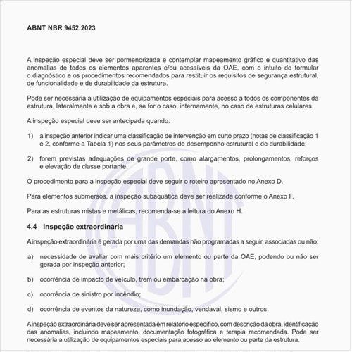 Quais são os parâmetros de avaliação das obras de arte especial (OAE)?