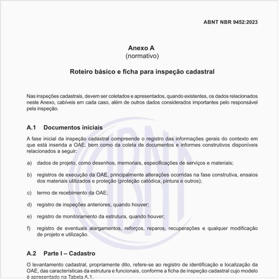 Qual é o roteiro básico e a ficha para inspeção cadastral?