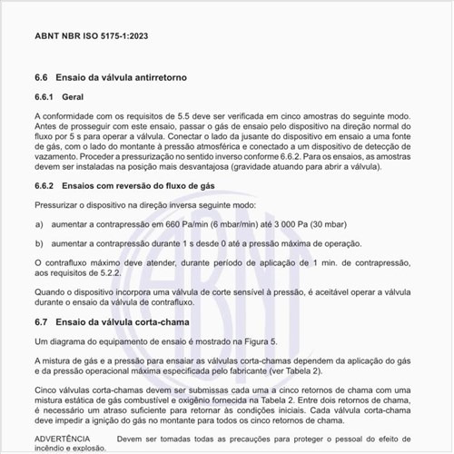 Como deve ser feito o ensaio da válvula antirretorno?