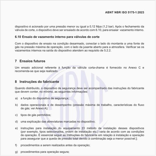 Quais as instruções do fabricante que devem acompanhar o dispositivo?