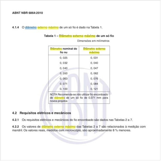 Qual é o diâmetro externo máximo de um só fio?