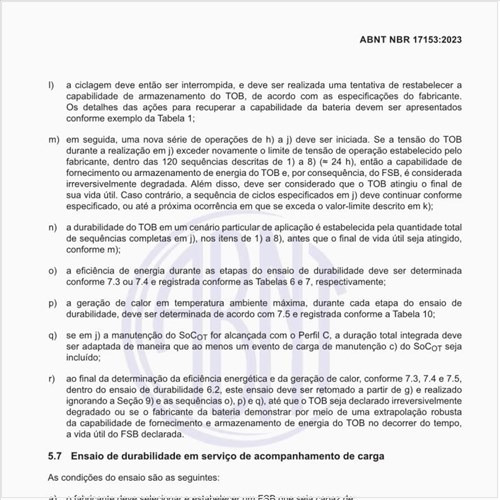Como deve ser executado o ensaio de durabilidade em serviço de acompanhamento de carga?