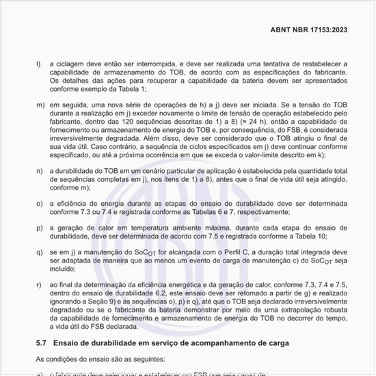 Como deve ser executado o ensaio de durabilidade em serviço de acompanhamento de carga?