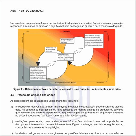 Quais são os relacionamentos e características entre uma questão, um incidente e uma crise?