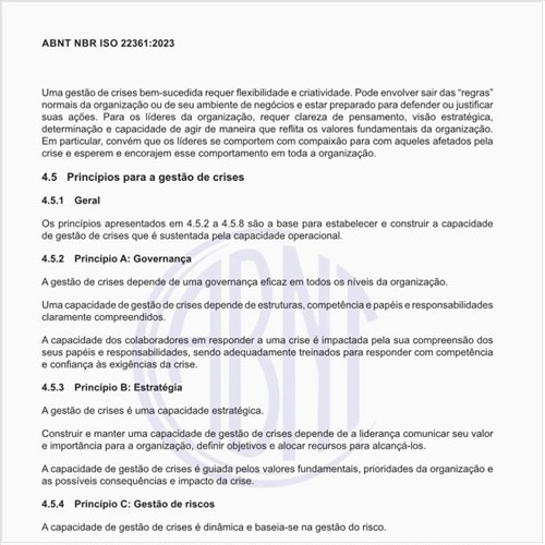 Quais são os princípios para a gestão de crises?