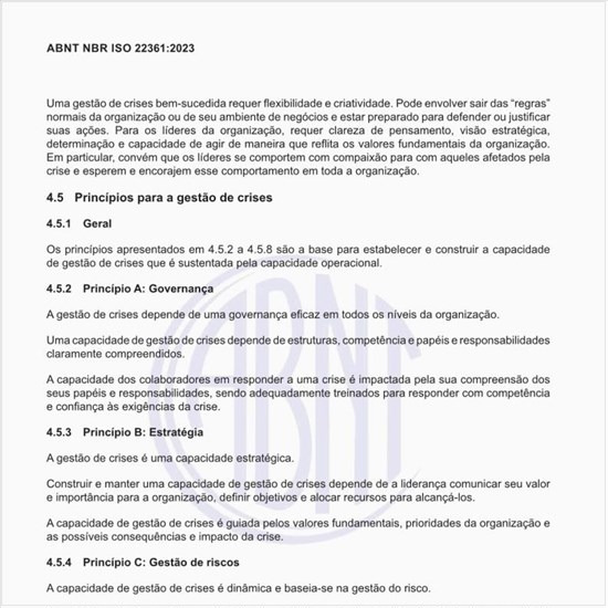 Quais são os princípios para a gestão de crises?