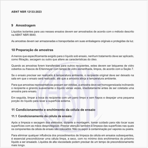 Como proceder no enchimento da célula de ensaio?