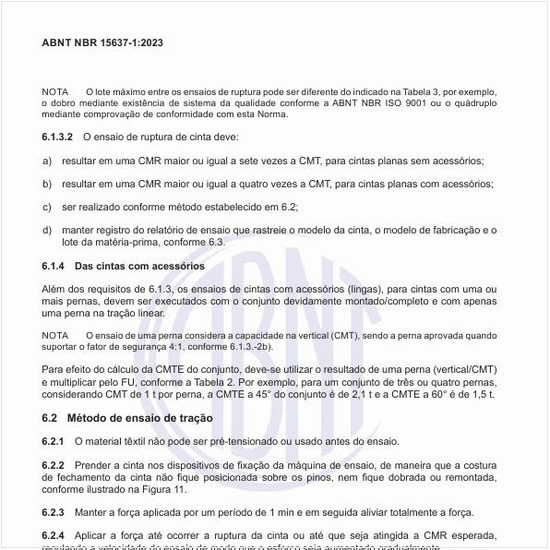 Qual deve ser o método de ensaio de tração?