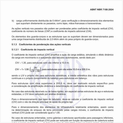 Como deve ser calculado o coeficiente de impacto vertical?