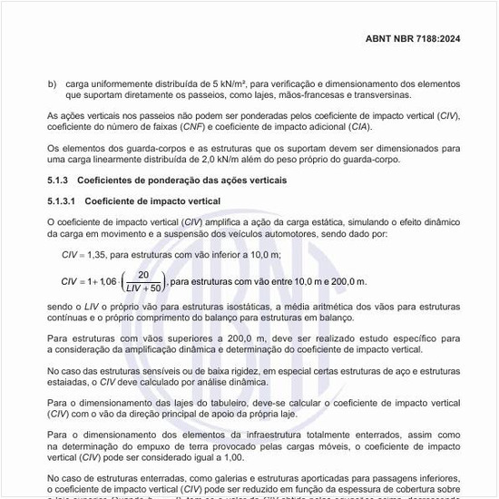 Como deve ser calculado o coeficiente de impacto vertical?