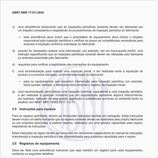Como devem ser fornecidas as instruções para reparos?