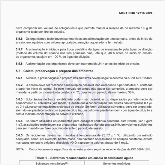 Como deve ser realizada a coleta, preservação e preparo das amostras?