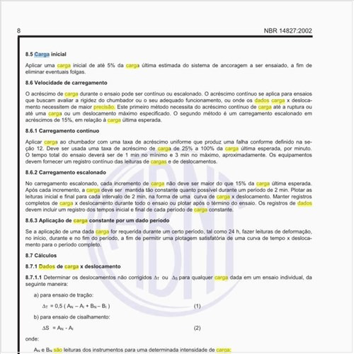 Como são calculados os dados de carga x deslocamento?