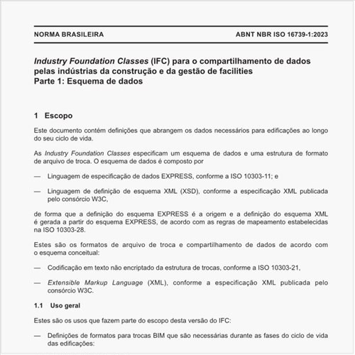 Quais são os usos que fazem parte do escopo desta versão de industry foundation classes (IFC)?