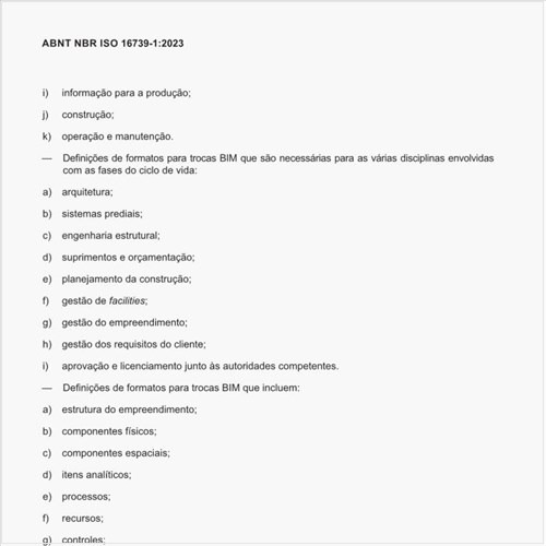Quais são os itens que estão fora do escopo desta versão de IFC?