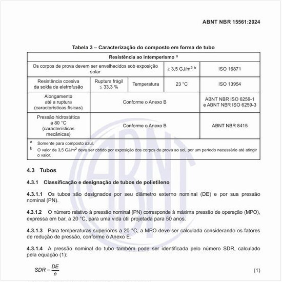 Qual deve ser a classificação e designação de tubos de polietileno?