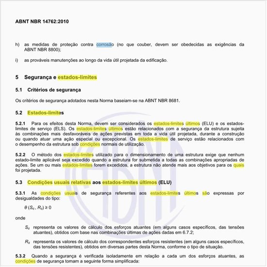 Quais são as condições usuais relativas aos estados-limites últimos (ELU)?