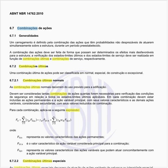 Quais são as combinações últimas normais?