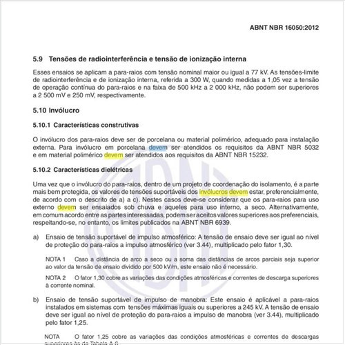 Como devem ser os invólucros dos para-raios?